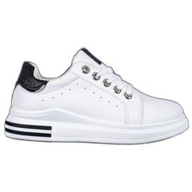 Diamantique Chaussures de sport sur la plate-forme blanc