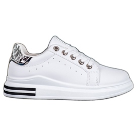 Diamantique Chaussures de sport sur la plate-forme blanc