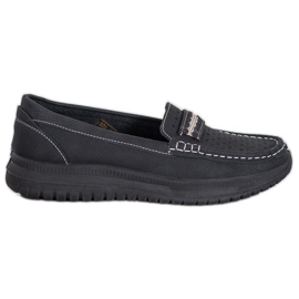 Small Swan Mocassins Sur La Plateforme noir