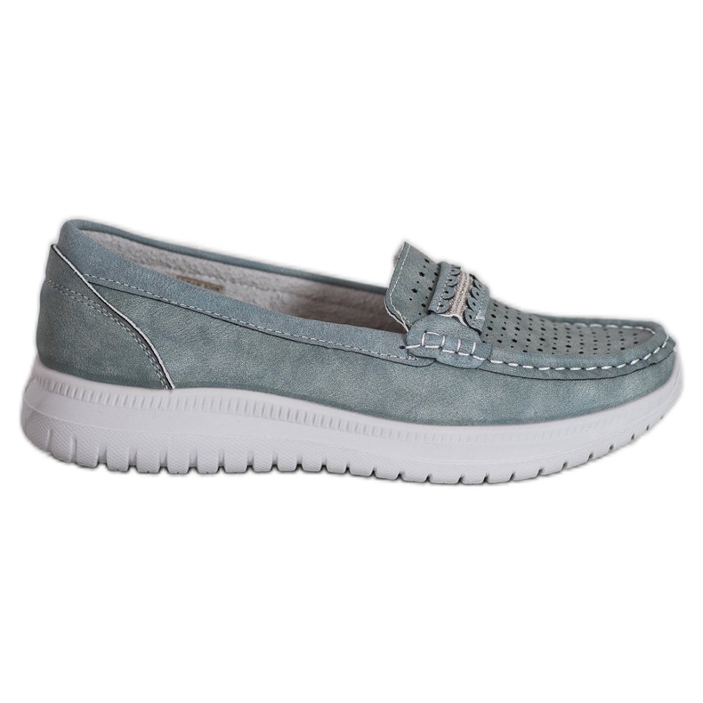 Small Swan Mocassins Sur La Plateforme bleu gris