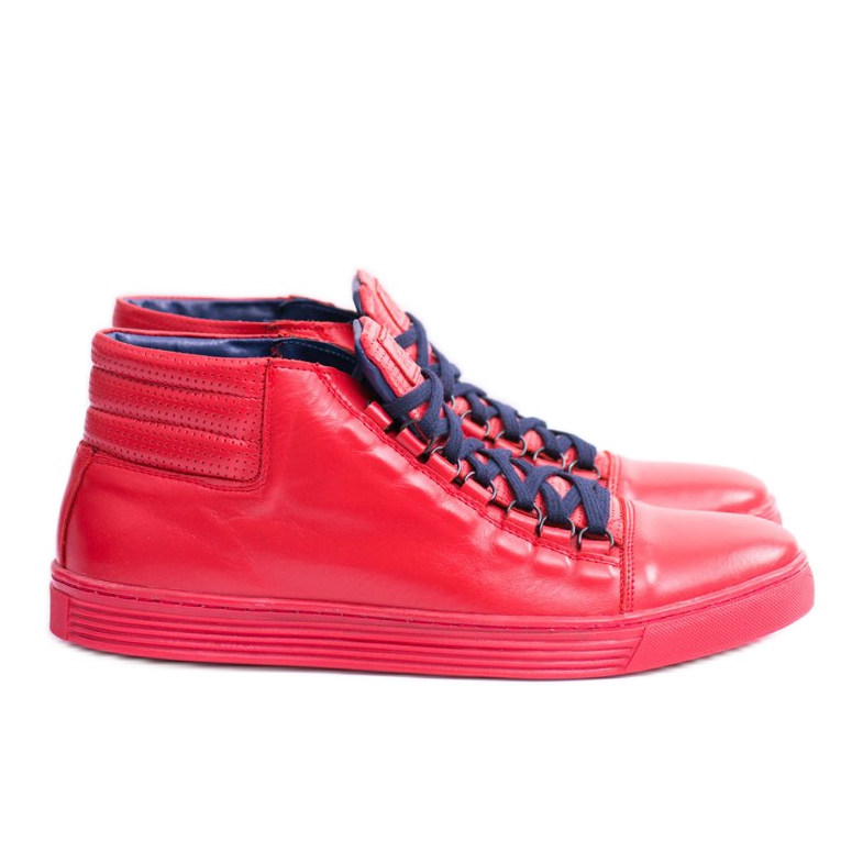 KENT Baskets Torres Homme Rouges En Cuir KENT Baskets Torres Homme Rouges En Cuir