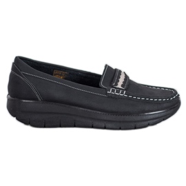 SHELOVET Mocassins confortables sur la plate-forme noir