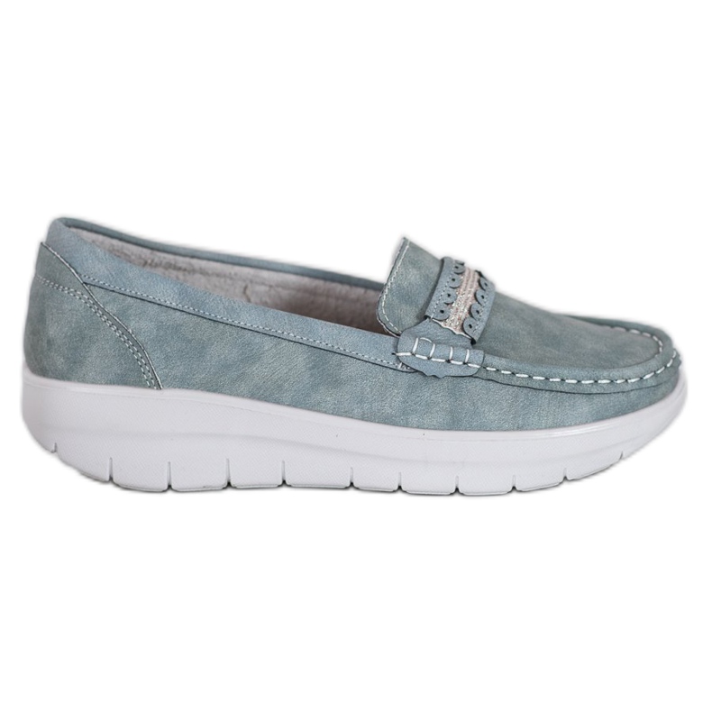 SHELOVET Mocassins confortables sur la plate-forme bleu
