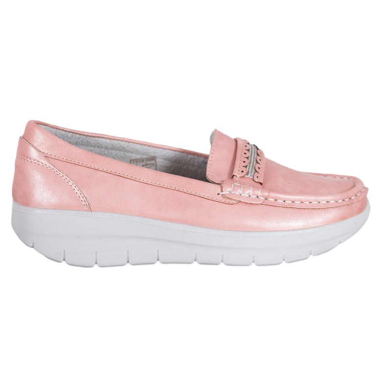 SHELOVET Mocassins confortables sur la plate-forme rose SHELOVET Mocassins confortables sur la plate-forme rose