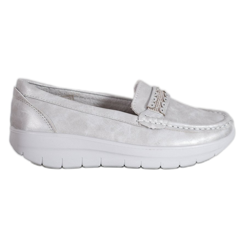 SHELOVET Mocassins confortables sur la plate-forme gris