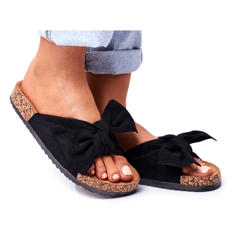 PS1 Chaussons pour femmes sur nœuds en liège Wendy Black le noir