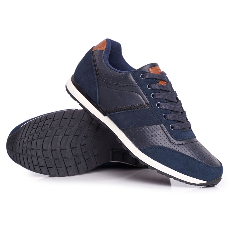 EVE Chaussures De Sport Homme Redox Cuir Bleu Marine EVE Chaussures De Sport Homme Redox Cuir Bleu Marine