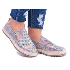 EVE Baskets à enfiler en cuir Ingrid pour femmes brun multicolore