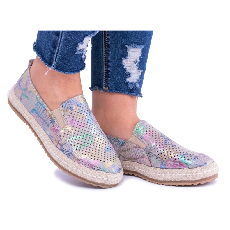 EVE Baskets à enfiler en cuir Ingrid pour femmes brun multicolore
