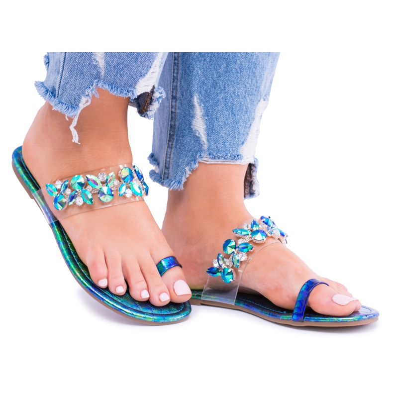 Lu Boo Elegant Pantoufles Essence Paillettes Tanut multicolore