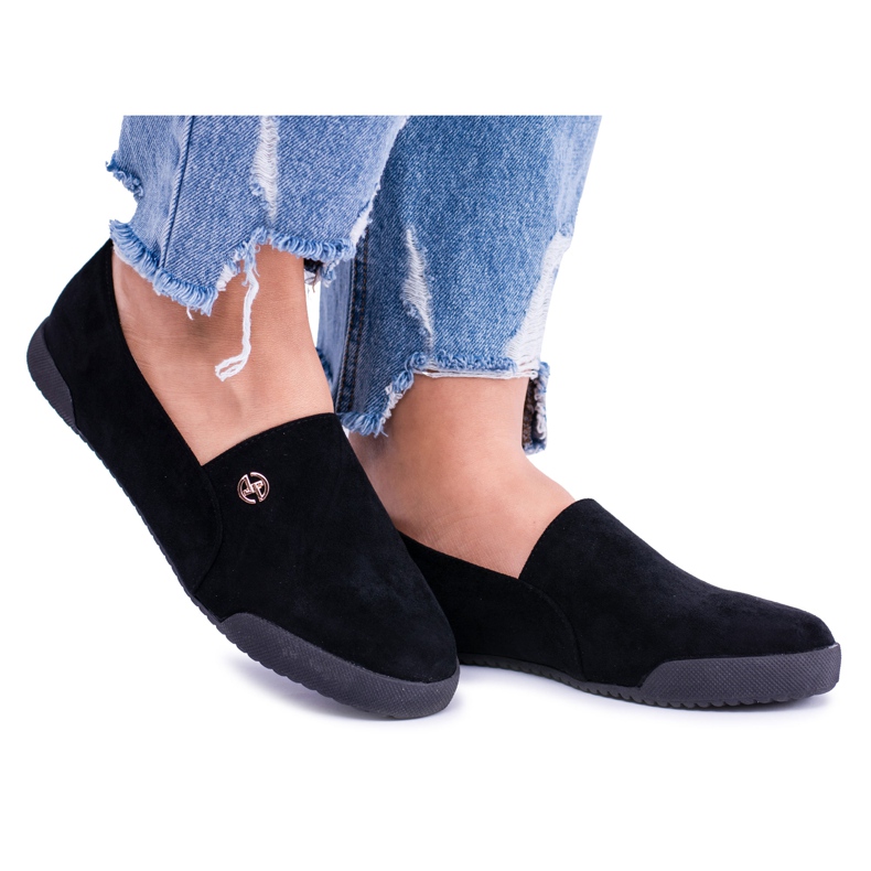 Baskets à enfiler noires Lu Boo pour femmes Hayden Suede le noir