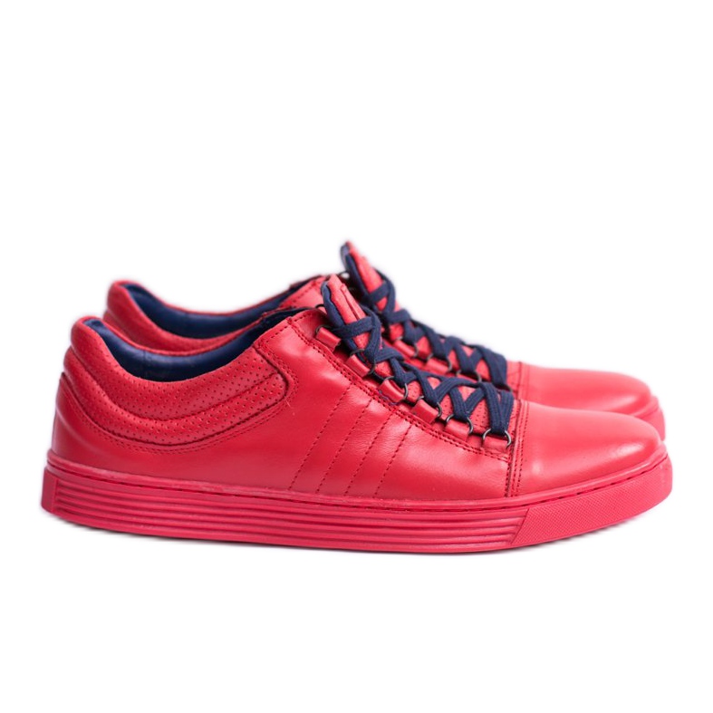 KENT Baskets Homme Elon Rouges En Cuir KENT Baskets Homme Elon Rouges En Cuir
