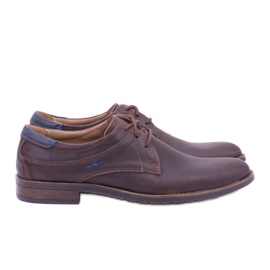 KOMODO Chaussures formelles en cuir pour hommes, Santiago marron brun