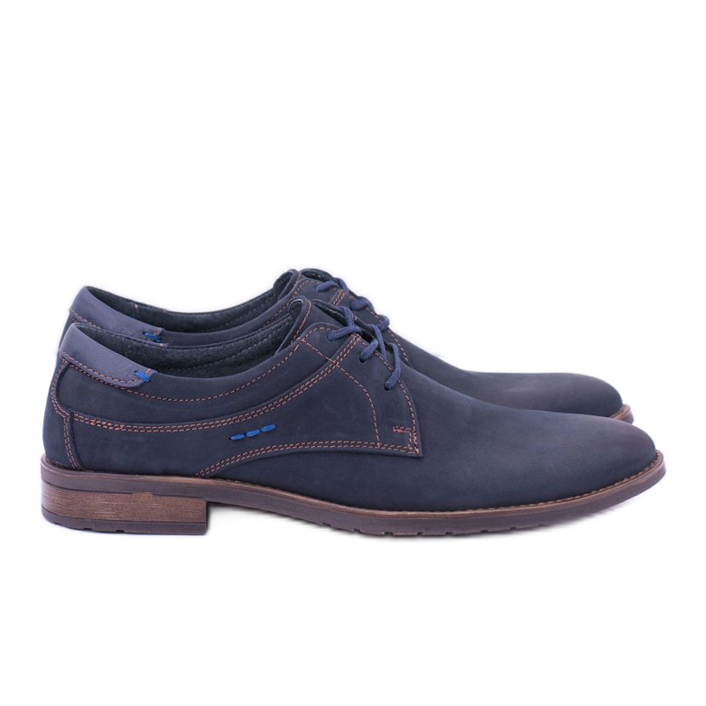 KOMODO Chaussures En Cuir Élégantes Pour Hommes Santiago Bleu Marine