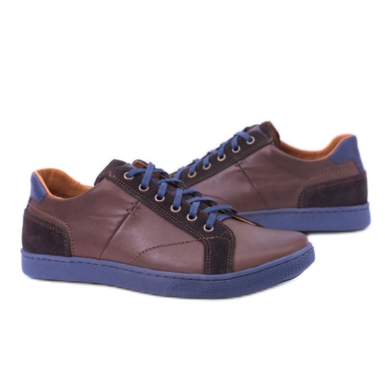 Neex Chaussures décontractées Ender pour hommes en cuir marron foncé brun