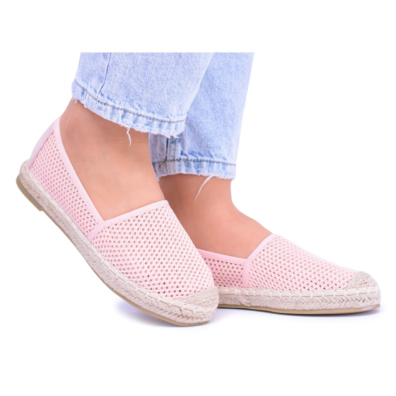 Espadrilles Perforées Rose Pour Femme Asumi