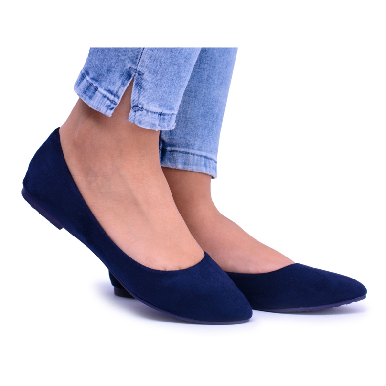 SEA Ballerines Femme Bleu Marine Daim Bueno