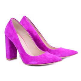 Tymoteo Escarpins Pour Femmes Sur Un Talon En Cuir Fuchsia Label rose