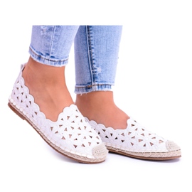 Lu Boo Ballerines Femme Espadrilles Blanches Fleurs Macarena
