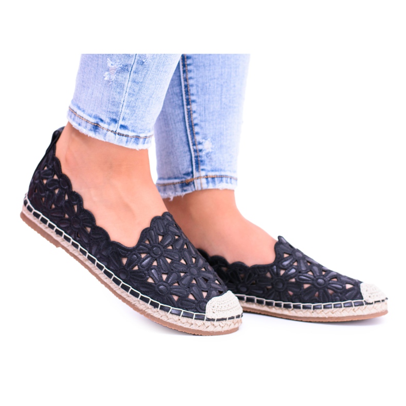 Espadrilles noires pour femmes Lu Boo avec ballerines Macarena le noir