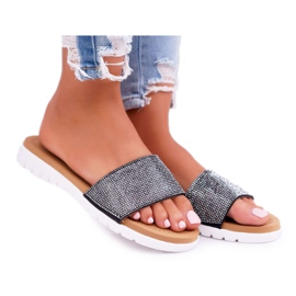 Chaussons Femme Lu Boo Noir Avec Paillettes Goodies