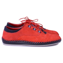 KENT Chaussures décontractées en cuir pour hommes Red Bill rouge