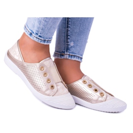 Lu Boo Baskets à enfiler dorées pour femmes Lace Emena