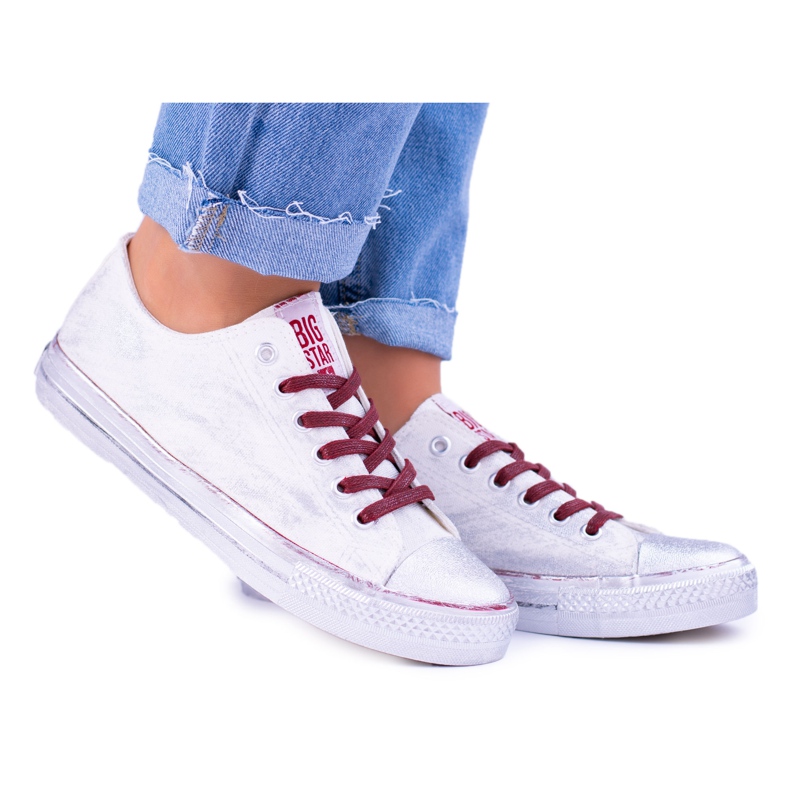 Baskets Big Star Blanches Argentées BB274014