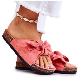 PS1 Pantoufles Corail Pour Femmes Avec Un Noeud Wendy Cork rose PS1 Pantoufles Corail Pour Femmes Avec Un Noeud Wendy Cork rose