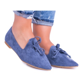 Lu Boo Ballerines Bleu Marine En Daim Lordsy Spitz Feliciano