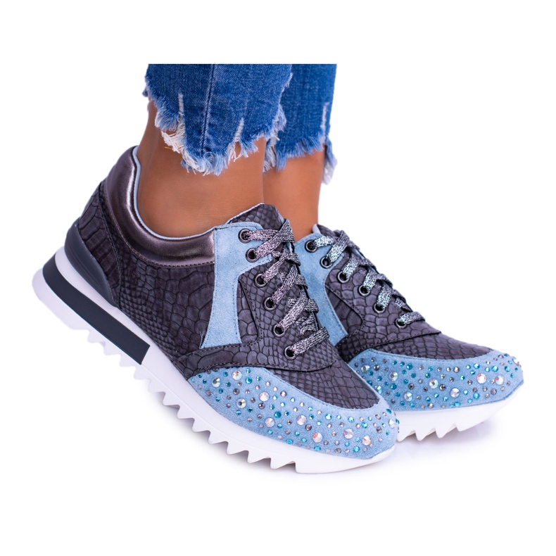 Chaussures De Sport Femme Bleues À Paillettes Lu Boo Infinitiale Chaussures De Sport Femme Bleues À Paillettes Lu Boo Infinitiale