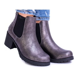 Sergio Leone Bottines gris foncé Sur le post Megusto noir