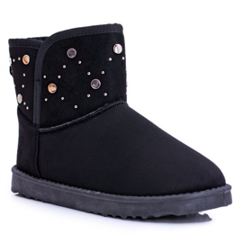 BUGO Bottes de Neige Chaudes Noires Femme Daim Biggy le noir