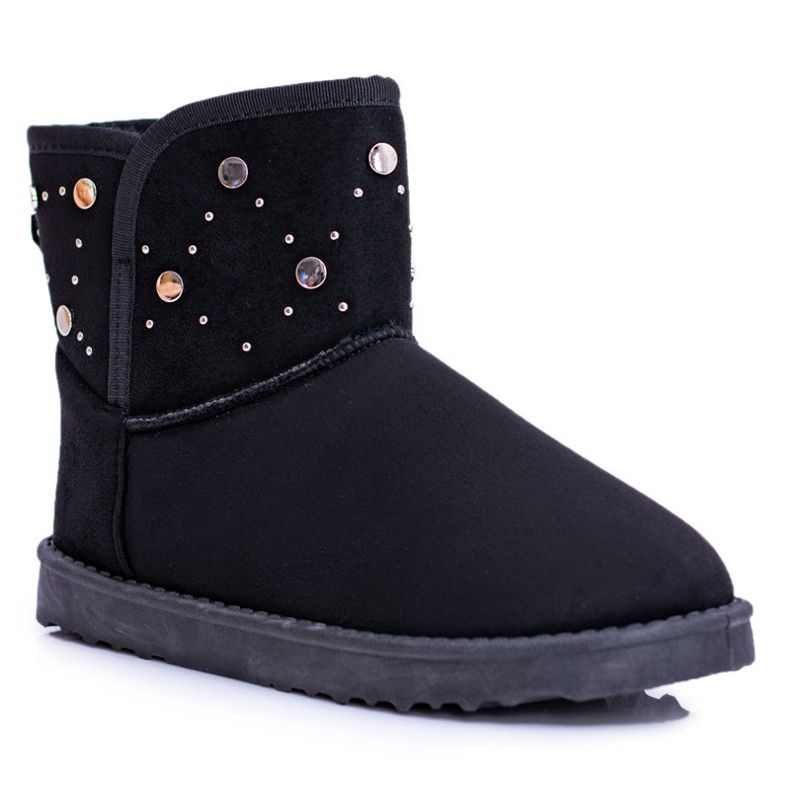 BUGO Bottes de Neige Chaudes Noires Femme Daim Biggy le noir