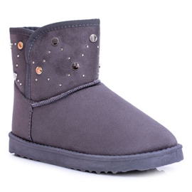 BUGO Bottes de neige chaudes grises femme Daim Biggy