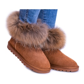HAN Bottes de neige en cuir pour femmes Mukluki avec fourrure Snow Fox brun HAN Bottes de neige en cuir pour femmes Mukluki avec fourrure Snow Fox brun
