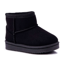 FRROCK Bottes de neige chaudes noires pour enfants Gooby
