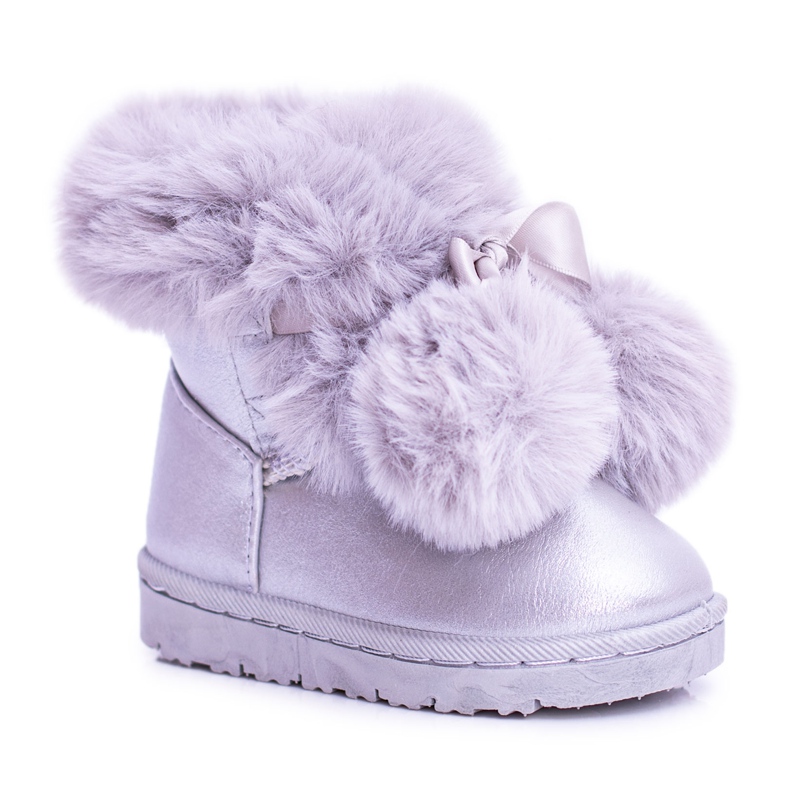 FRROCK Bottes de neige pour enfants Szare Warmed Roofy gris