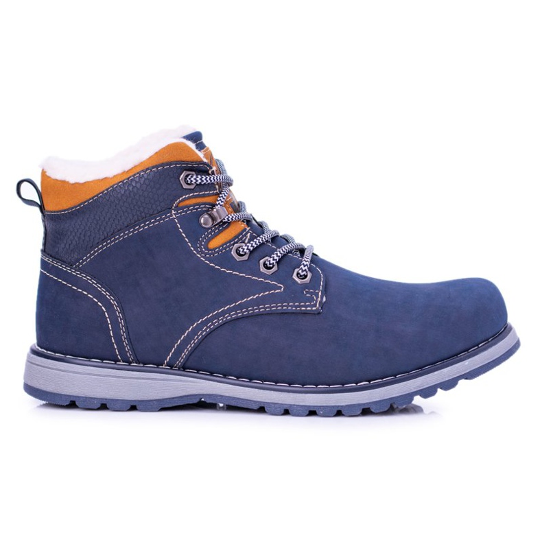 Vico Chaussures de trekking chaudes bleu marine pour hommes avec molleton Nuss