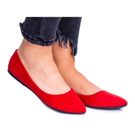 PS1 Ballerines Femme Rouge Daim Dermeno