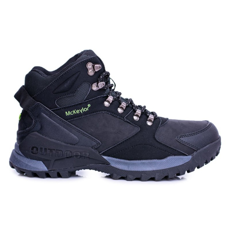 Mckeylor Chaussures de trekking noires pour hommes réchauffées en molleton Padava le noir