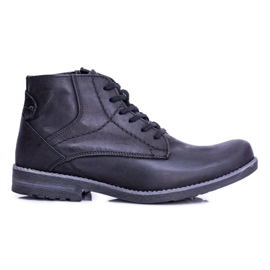 Bottes En Cuir Pour Hommes Avec Une Fermeture Éclair Chaud Noir Komodo 731 le noir
