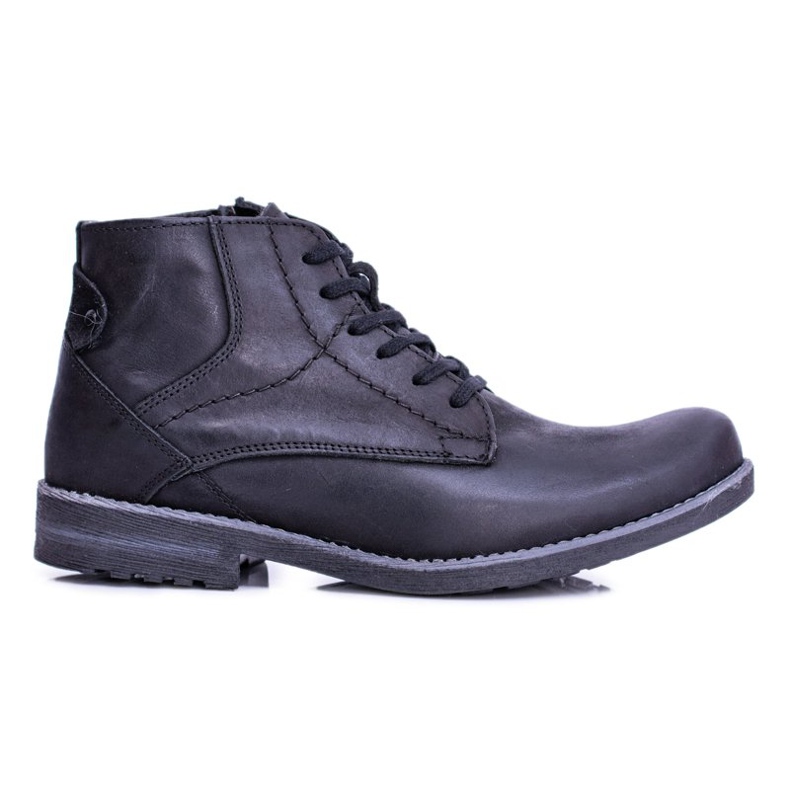 Bottes En Cuir Pour Hommes Avec Une Fermeture Éclair Chaud Noir Komodo 731 le noir