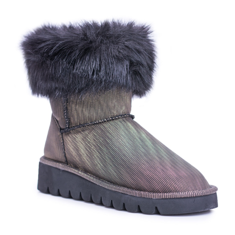 Moow Bottes de Neige Haute Fourrure Femme Fourrure multicolore jaune