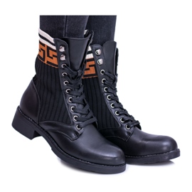 Bottines Chaussettes Femme Herse Noires le noir