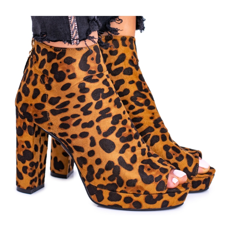 FRID Bottines Femme À Talons Ouverts Panther Temira brun FRID Bottines Femme À Talons Ouverts Panther Temira brun