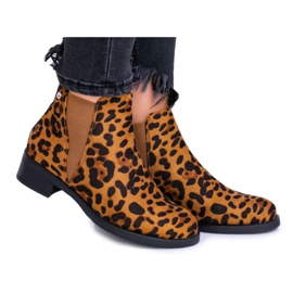 Bottines femme à imprimé léopard Bottines Midas Jodhpur brun