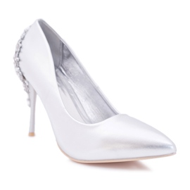 Belluci Escarpins argentés pour femmes avec décoration Larento gris Belluci Escarpins argentés pour femmes avec décoration Larento gris