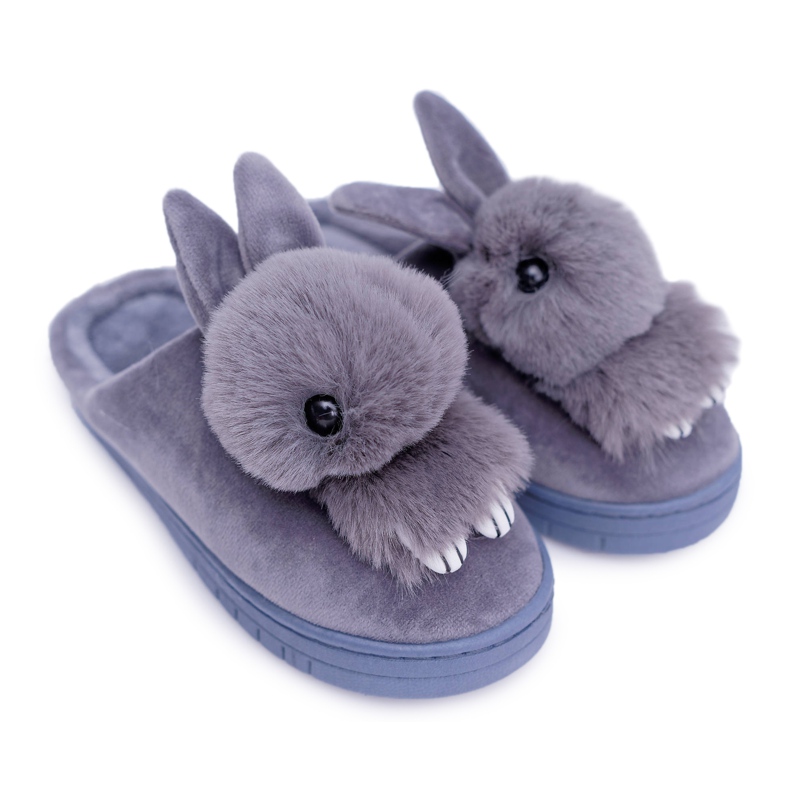 Chaussons Classiques Pour Femmes Avec Lapin Gris Howi
