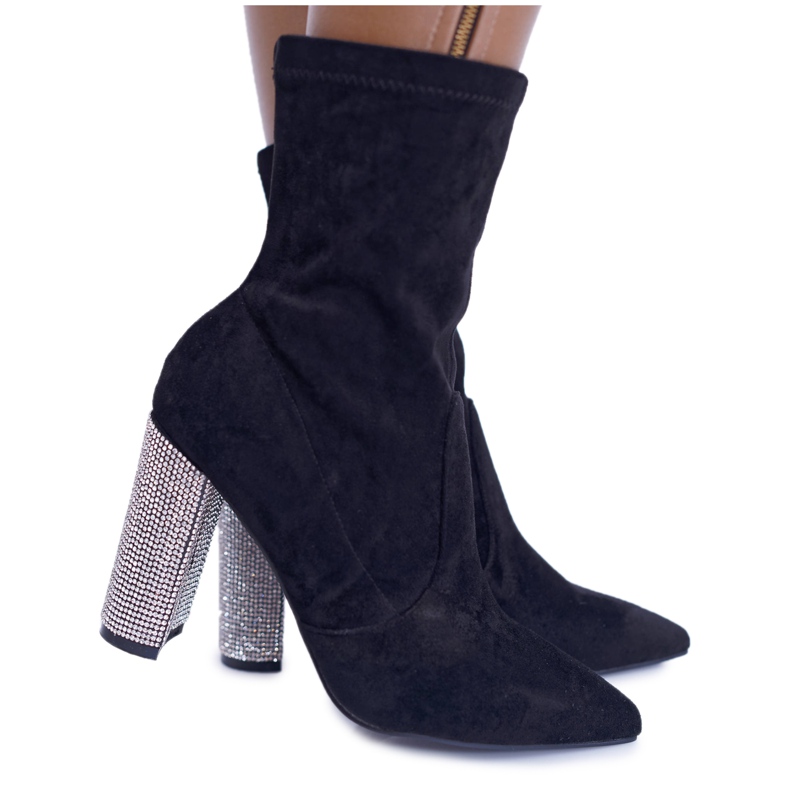 Bottes Noires Pour Femmes À Talons En Daim Hendo le noir